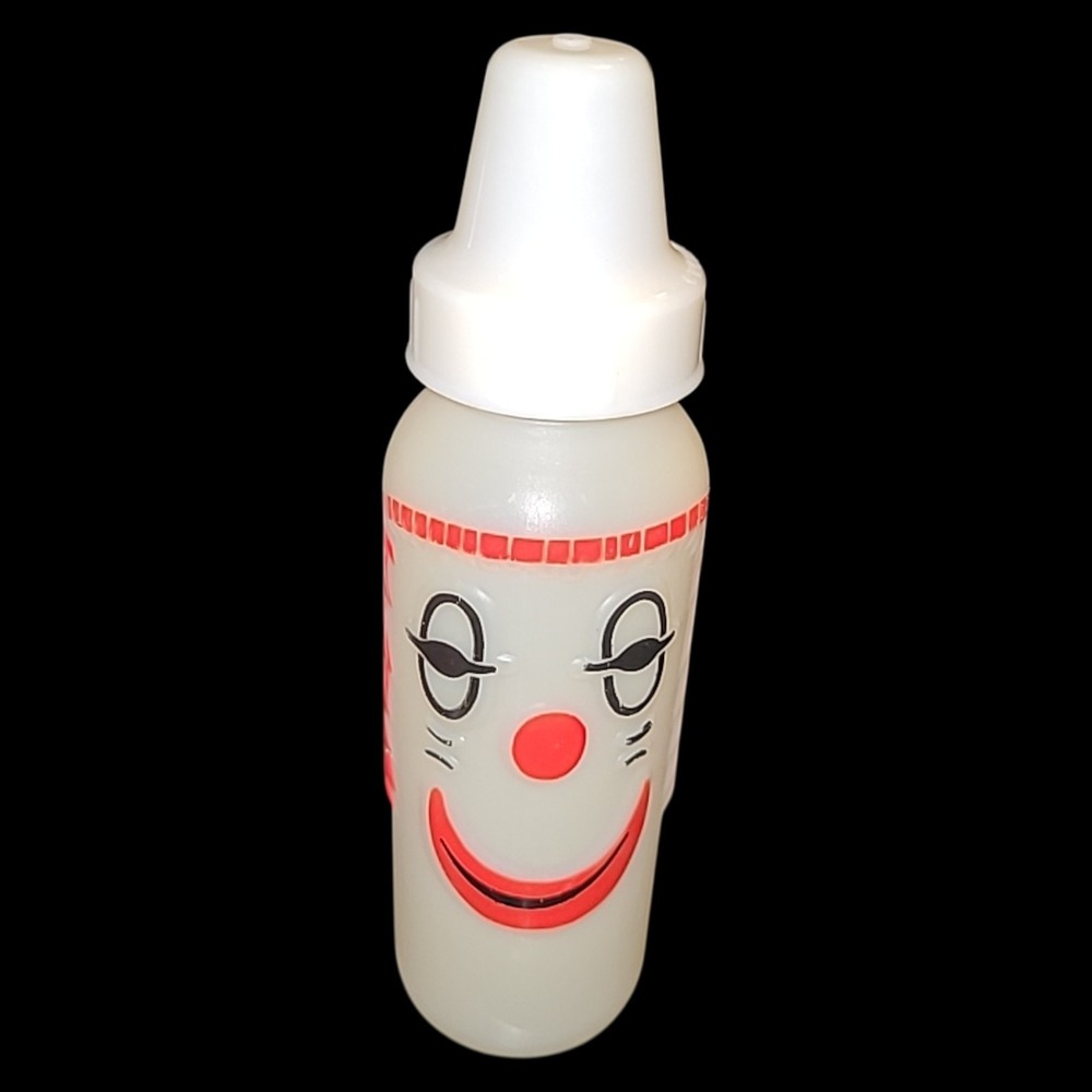 Vintage 1960s Curity Cuddly Clown Dolly Bottle Baby Bottle 8 oz